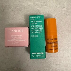 Korean Skincare Minis Bundle With Glow Recipe La Neige and Innisfree